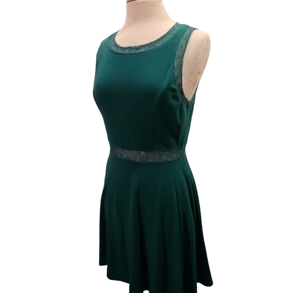 Green Lace Skater Dress - Picture 5 of 6